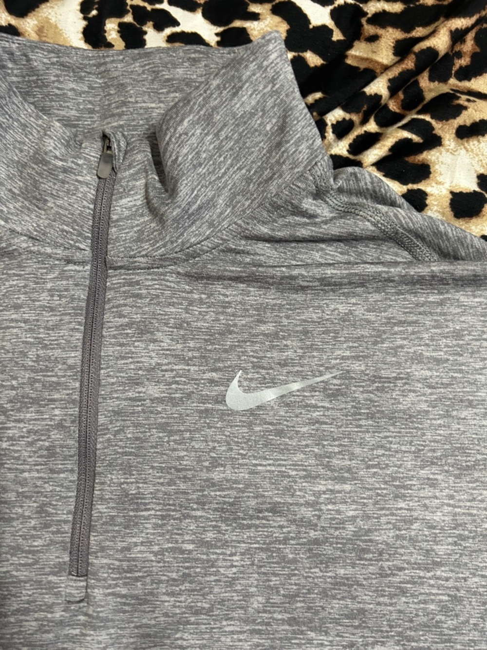 Nike Heather Gray Quarter-Zip Pullover - Picture 2 of 5